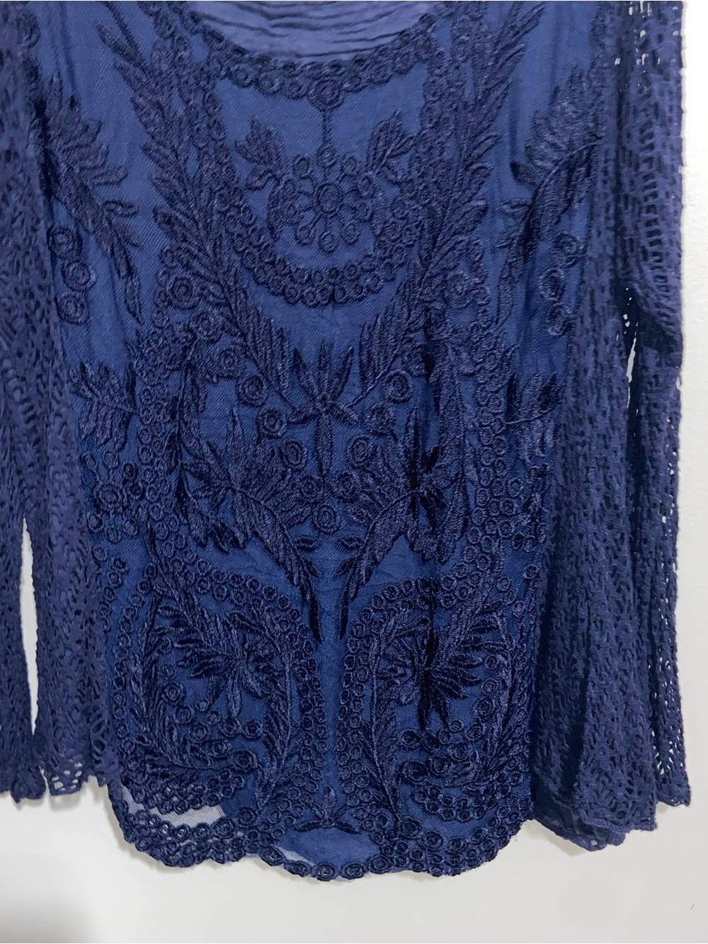 Saks Fifth Avenue Top Womens Medium Italy Whimsigoth Fairy Crochet Boho Coastal - Picture 4 of 12